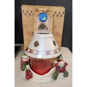 Crazy Mountain Snowman Jar Candle Holder Shady Knoll Cranberry & Sage Collection